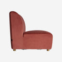 Sofá modular tapizado en terciopelo en color rosa