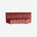 Sofá modular tapizado en terciopelo en color rosa