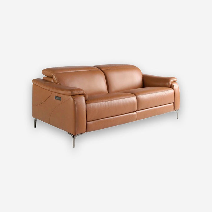Sofá relax 3 plazas piel marrón - Sofá - El Workshop-Marrã³N