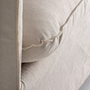 Sofá tapizado en lino en color beige 216 x 90 x 93 cm – detalle