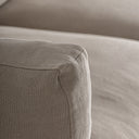 Sofá tapizado en lino en color beige 280 x 109 x 88 cm – detalle