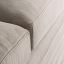 Sofá tapizado en lino en color beige 280 x 109 x 88 cm – detalle