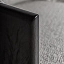 Sofá tapizado en poliéster en color blanco y negro jaspeado – detalle