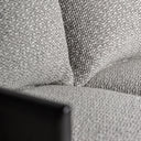 Sofá tapizado en poliéster en color blanco y negro jaspeado – detalle