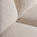 Sofá tapizado en poliéster en color marrón y beige – detalle