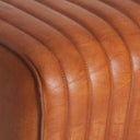 Taburete alto de cuero y hierro en color marrón – detalle