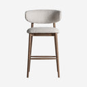 Taburete alto de madera de fresno y poliéster – Marrón / 58 x 57 x 105 cm