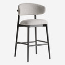 Taburete alto de madera de fresno y poliéster – Negro / 58 x 57 x 107 cm
