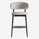 Taburete alto de madera de fresno y poliéster – Negro / 58 x 57 x 107 cm