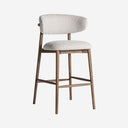 Taburete alto de madera de fresno y poliéster – Marrón / 58 x 57 x 105 cm
