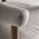 Taburete alto de madera de fresno y poliéster en color marrón – detalle