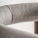 Taburete alto de madera de fresno y poliéster en color marrón – detalle