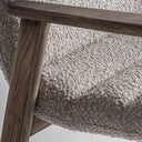 Taburete alto de madera de olmo y poliéster en color marrón claro – detalle