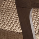 Taburete alto de madera de roble y fibra natural en color marrón (pack de 2) – detalle