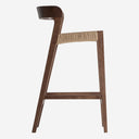 Taburete alto de madera de roble y fibra natural en color marrón (pack de 2)