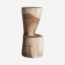 Taburete alto de madera de suar en color marrón natural 31 x 71 cm