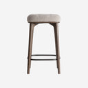 Taburete alto de poliéster y madera de fresno en color beige 38 x 65 cm