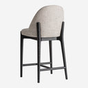 Taburete alto de poliéster y madera de fresno en color beige 47 x 53 x 92 cm