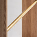 Taburete alto de poliéster y madera de roble en tonos marrones – detalle