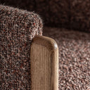Taburete alto de poliéster y madera de roble en tonos marrones – detalle