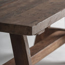 Taburete de madera de mango en color marrón envejecido – detalle