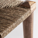 Taburete de madera de mango y yute en color marrón – detalle