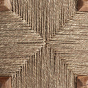 Taburete de madera de mango y yute en color marrón – detalle