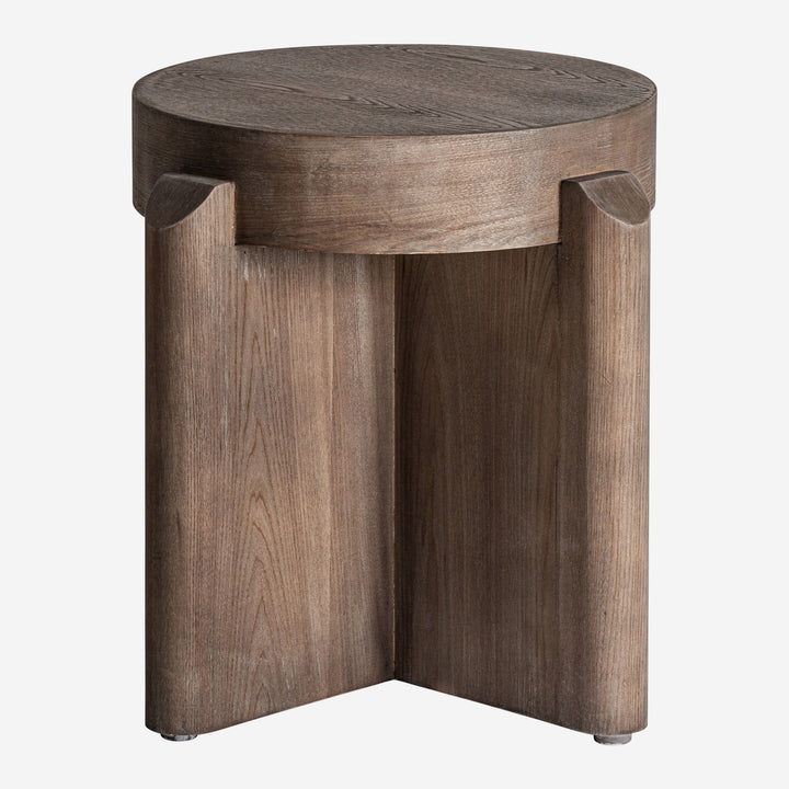 Taburete de madera de olmo en color marrón