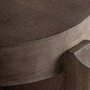 Taburete de madera de olmo en color marrón – detalle