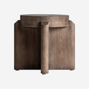 Taburete de madera de olmo en color marrón