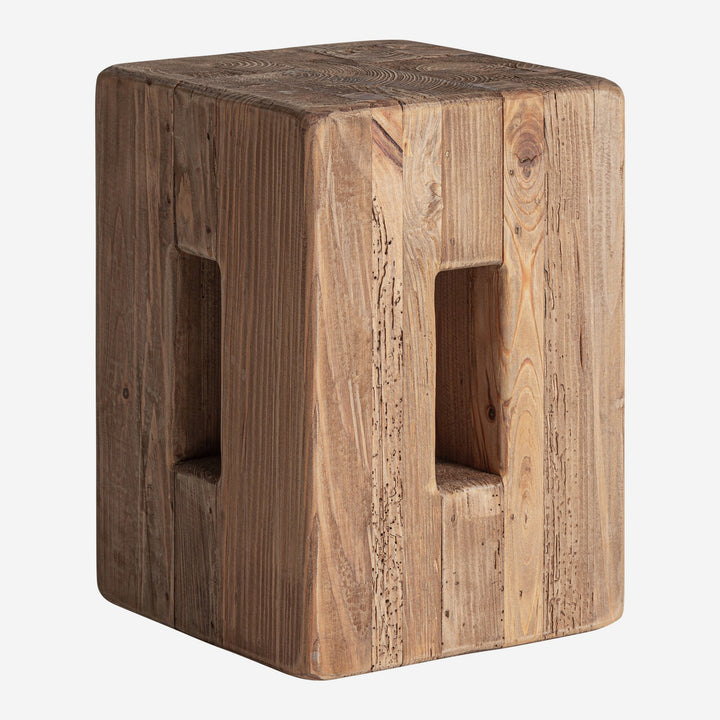 Taburete de madera de pino reciclado