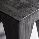 Taburete de madera de pino reciclado en color negro de estilo rústico 35 x 40 cm – detalle