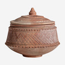 Tibor de terracota en color marrón claro