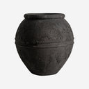 Tinaja decorativa de cerámica – Negro / 60 x 60 x 60 cm