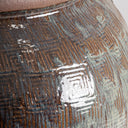 Tinaja decorativa de cerámica en tonos verdes 72 x 84 cm – detalle