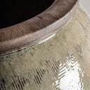 Tinaja decorativa de cerámica en tonos verdes 72 x 84 cm – detalle