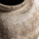 Tinaja decorativa de terracota en tonos marrones – detalle
