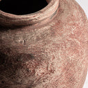 Tinaja decorativa de terracota en tonos marrones – detalle