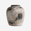 Tinaja decorativa de terracota en tonos neutros 25 x 28 cm