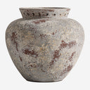 Tinaja decorativa de terracota en tonos neutros 35 x 32 cm