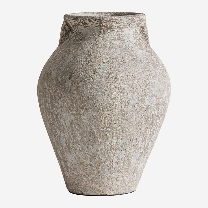 Tinaja decorativa de terracota en tonos neutros 36 x 48 cm