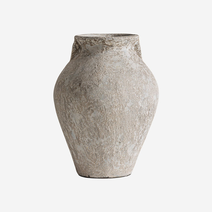 Tinaja decorativa de terracota en tonos neutros 36 x 48 cm