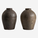 Tinaja decorativa de terracota en tonos oscuros 25 x 34 cm
