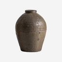 Tinaja decorativa de terracota en tonos oscuros 25 x 34 cm