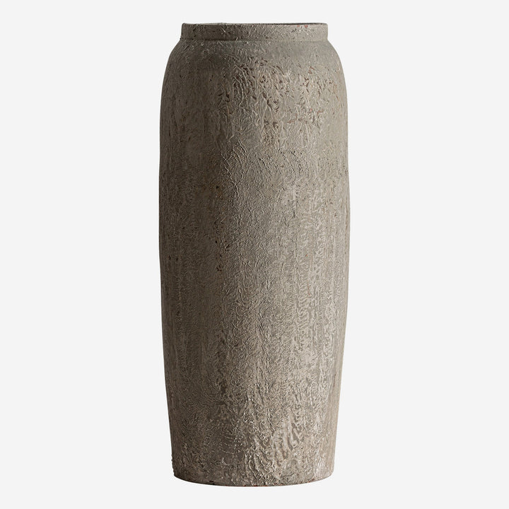 Tinaja decorativa de terracota en tonos oscuros 30 x 80 cm