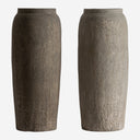 Tinaja decorativa de terracota en tonos oscuros 30 x 80 cm