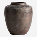 Tinaja decorativa de terracota en tonos oscuros 33 x 38 cm
