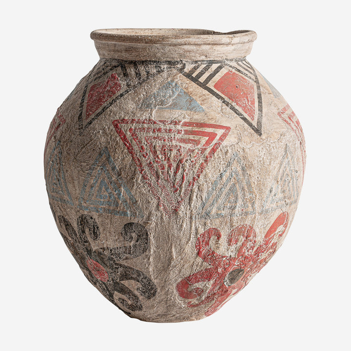Tinaja decorativa de terracota multicolor 40 x 47 cm