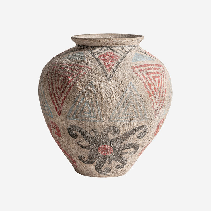Tinaja decorativa de terracota multicolor 40 x 47 cm
