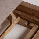Tumbona de exterior de madera de teca reciclada en color marrón 92 x 212 x 88 cm – detalle